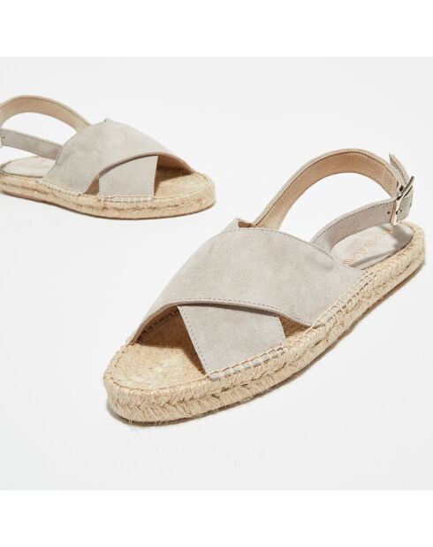 Grijze fluwelen leren sandalen