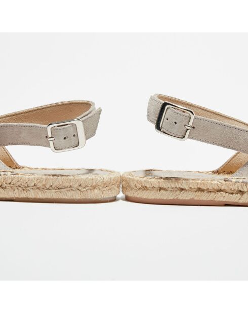 Grijze fluwelen leren sandalen