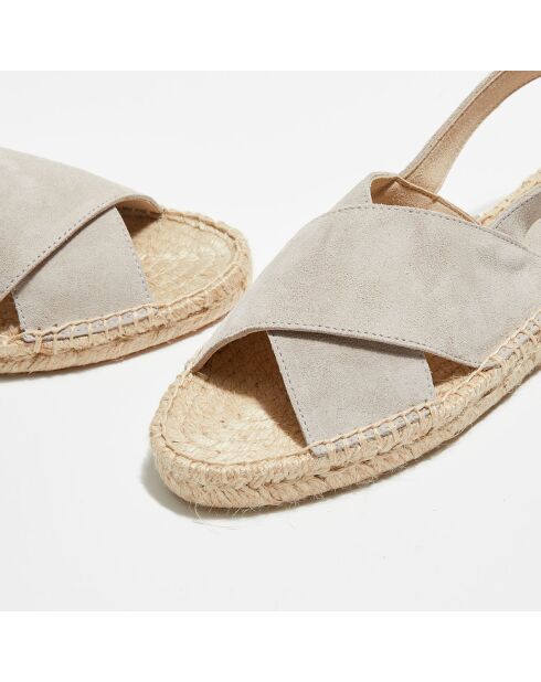 Grijze fluwelen leren sandalen