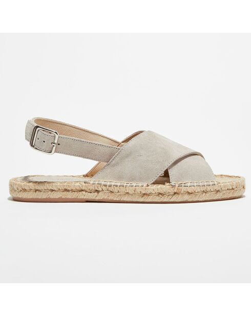 Grijze fluwelen leren sandalen