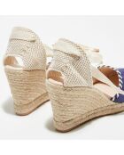 Espadrilles en Velours de Cuir bleues - Talon 9 cm