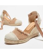 Espadrilles en Textile camel - Talon 8.5 cm