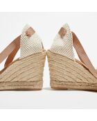 Espadrilles en Textile camel - Talon 8.5 cm