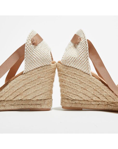 Espadrilles en Textile camel - Talon 8.5 cm