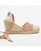 Espadrilles en Textile camel - Talon 8.5 cm