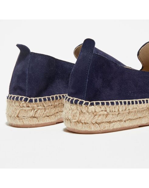 Espadrilles en Velours de Cuir bleu marine