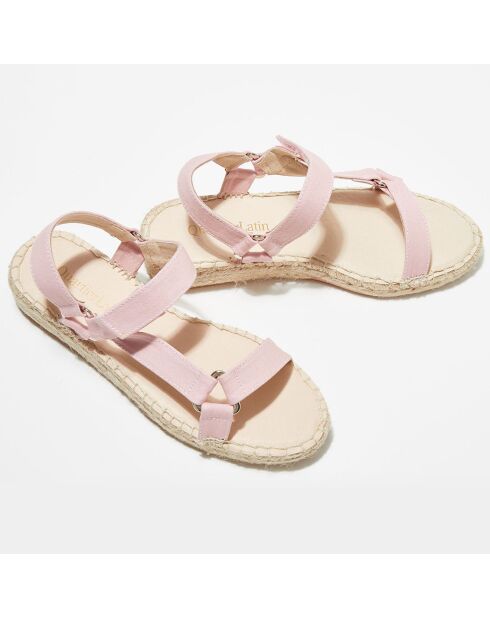 Sandalias textiles fucsia