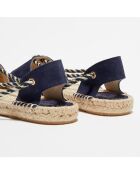 Espadrilles en Velours de Cuir bleu marine