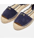 Espadrilles en Velours de Cuir bleu marine