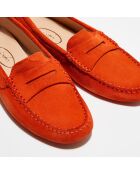 Mocassins en Velours de  Cuir  Nola  orange