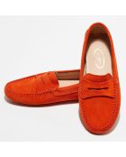 Mocassins en Velours de  Cuir  Nola  orange