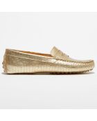 Mocassins en Cuir Croco dorés