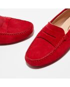 Mocassins en Velours de Cuir Nola  rouges