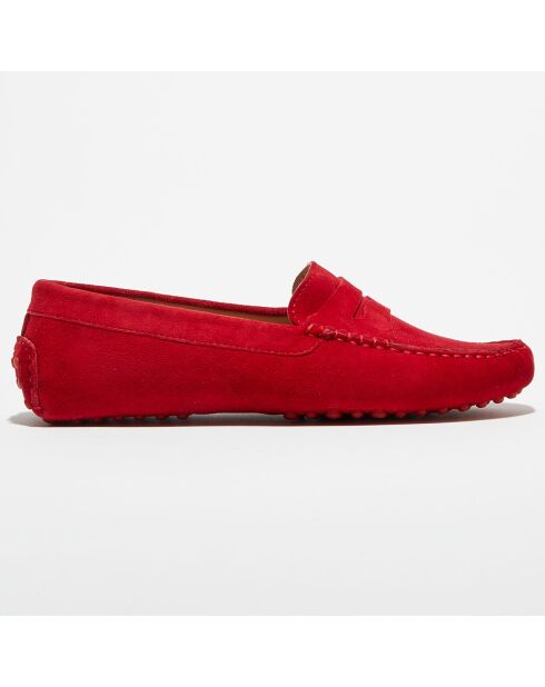 Mocassins en Velours de Cuir Nola  rouges