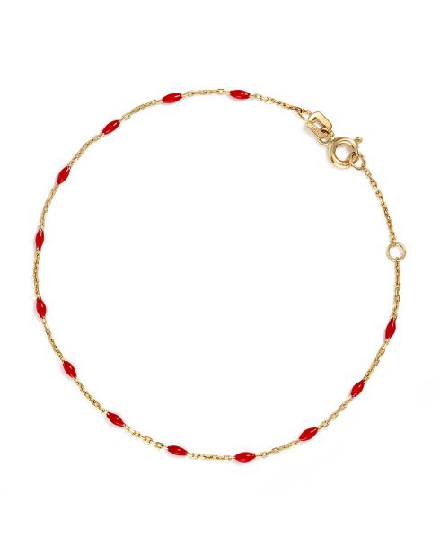Bracelet Linea Email rouge or jaune