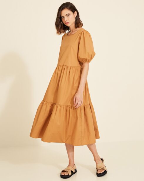 Robe en popeline Carla camel