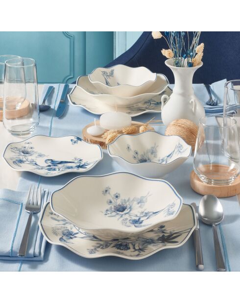 Set de vajilla de porcelana multicolor - 24 piezas