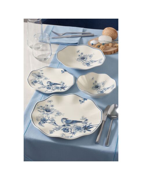 Set de vajilla de porcelana multicolor - 24 piezas