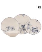 Service de table en Porcelaine multicolore - 24 pièces