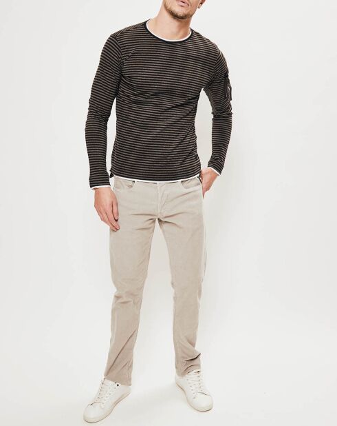 Pantalones de terciopelo gris/beige