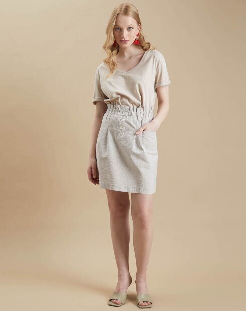 Gonna gessata Avery ecru