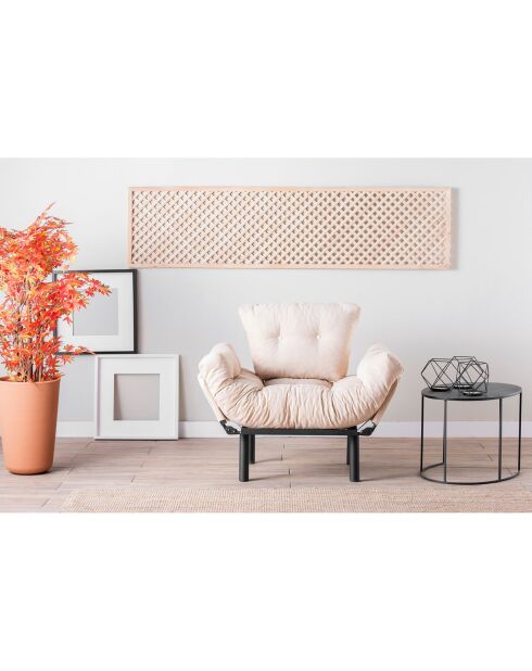 Fauteuil Nitta crème - 60x53x45 cm