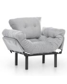 Fauteuil Nitta gris - 60x53x45 cm