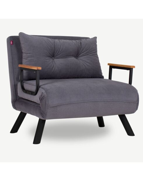 Fauteuil convertible Sando gris - 60x50x42 cm