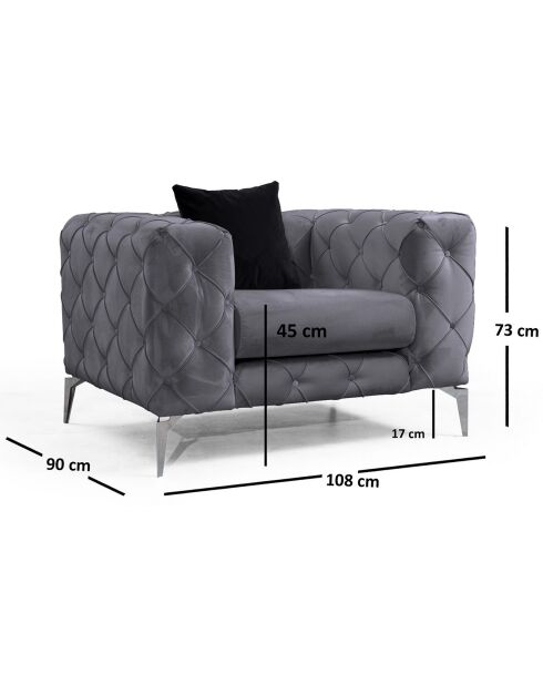 Fauteuil Como anthracite - 108x70x90 cm