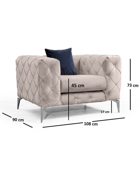 Fauteuil Como beige - 108x70x90 cm