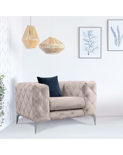 Fauteuil Como beige - 108x70x90 cm
