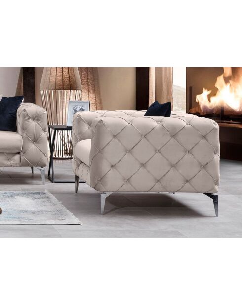 Fauteuil Como beige - 108x70x90 cm
