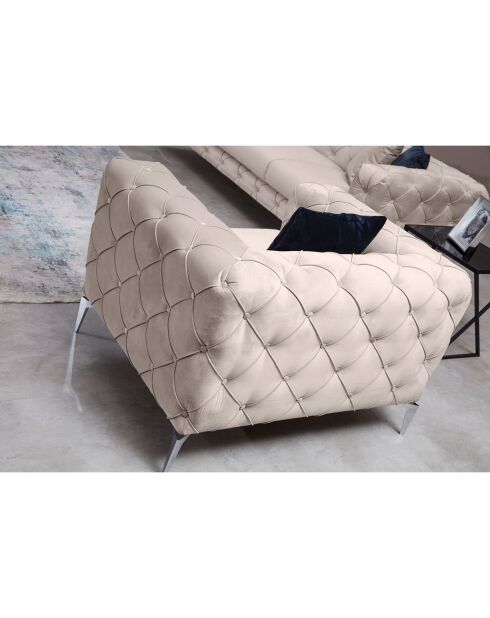 Fauteuil Como beige - 108x70x90 cm