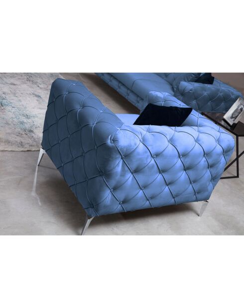 Fauteuil Como bleu - 108x70x90 cm