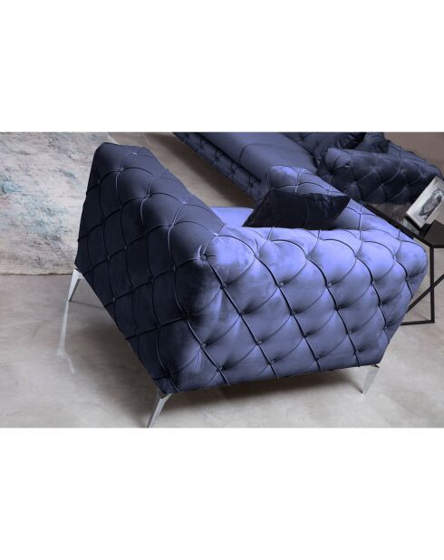 Fauteuil Como bleu marine - 108x70x90 cm