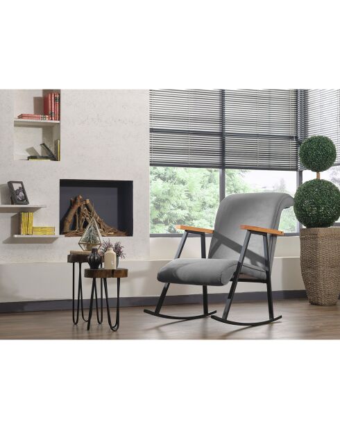 Chaise à bascule Yoka grise - 55x65x44 cm