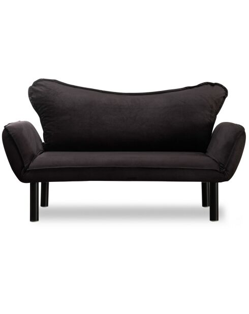 Canapé 2 places convertible Chatto noir - 140x70x65 cm