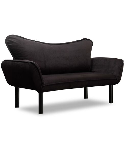Canapé 2 places convertible Chatto noir - 140x70x65 cm