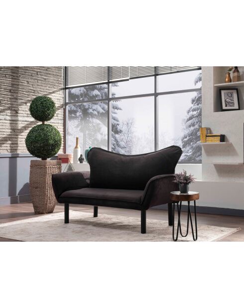 Canapé 2 places convertible Chatto noir - 140x70x65 cm