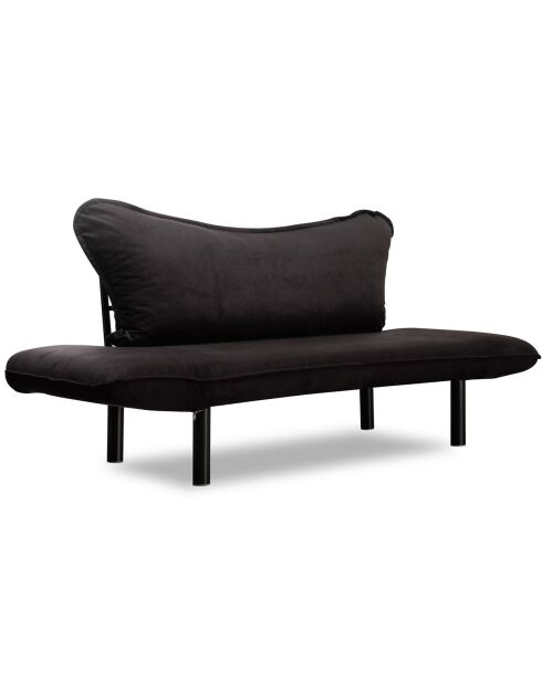 Canapé 2 places convertible Chatto noir - 140x70x65 cm