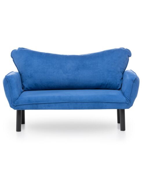 Canapé 2 places convertible Chatto bleu - 140x70x65 cm