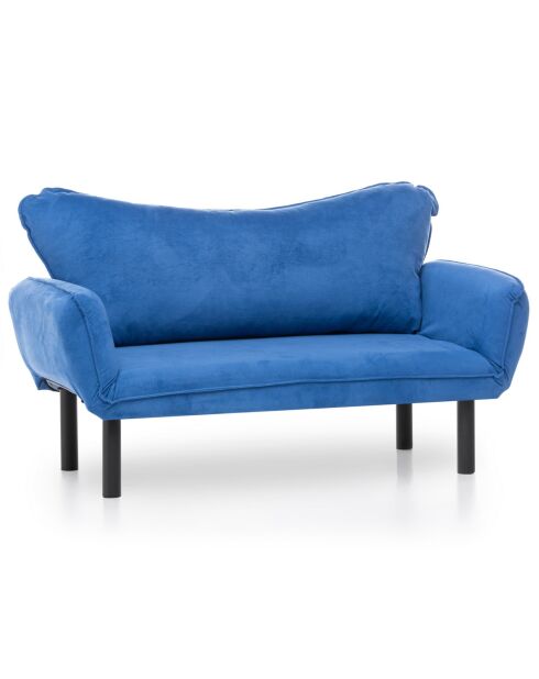Canapé 2 places convertible Chatto bleu - 140x70x65 cm