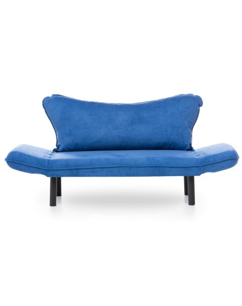 Canapé 2 places convertible Chatto bleu - 140x70x65 cm