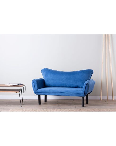 Canapé 2 places convertible Chatto bleu - 140x70x65 cm