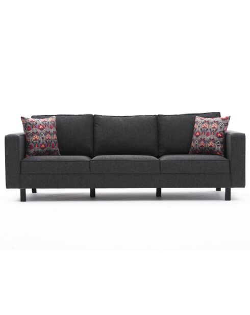 Canapé 3 places Kale anthracite - 222x91x83 cm