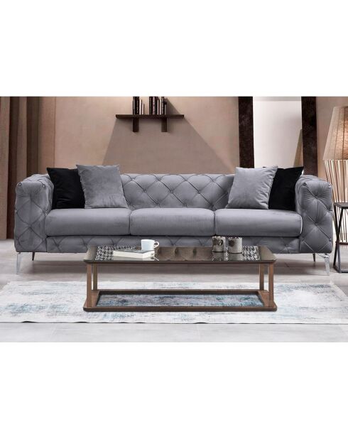 Canapé 3 places Como anthracite - 237x90x73 cm
