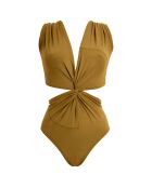 Maillot de Bain 1 pièce Doro en Coton Bio moutarde