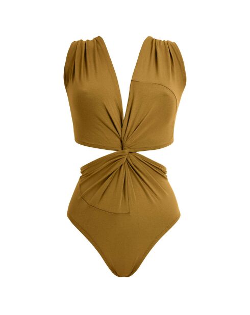 Maillot de Bain 1 pièce Doro en Coton Bio moutarde