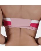 Haut de Maillot Aurélie en matière recyclée fuchsia/rose/blanc
