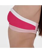 Haut de Maillot Aurélie en matière recyclée fuchsia/rose/blanc